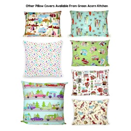 Zipper Throw Pillow Cover - White Atomic Stars - Fits 16 x 16 Inch Pillow - Mid Century Modern Starbursts - Handmade by Green Acorn Kitchen