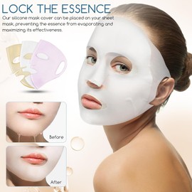 Baluue Cubierta De Máscara Facial De Silicona Reutilizable 3D Para Mujeres Y Niñas Previene La Evaporación De Esencia Para Cuidado De La Piel Cómodo Ajuste