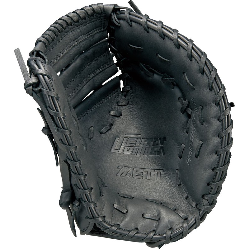 ZETT BSFB56923A Lightex Soft Baseball Catcher Mitt, Right Toss, Black