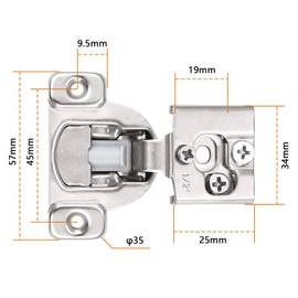 Probrico 60 Pack 30 Pair 1/2 inch Overlay Soft Close Cabinet Hinges Hidden Door Hinge for Kitchen Cabinet Hinges Concealed Self Closing Face Frame, 105 Degree Opening Angel