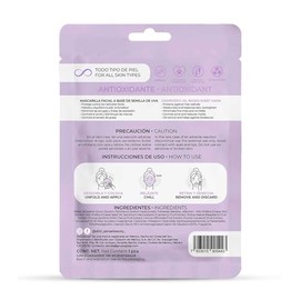 Mascarilla Facial de Tela Biodegradable Coreana (1 Piezas) | Hecho en Corea | Ecológicas y Naturales - Innovadora Tecnología de Corea con Semilla Uva