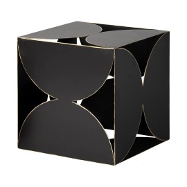 Homeroots 8" Contemporary Black Metal Geo Cube Sculpture