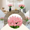 Tulipanes Artificiales, 24Pcs Flores Artificiales Decoracion Con Pegamento