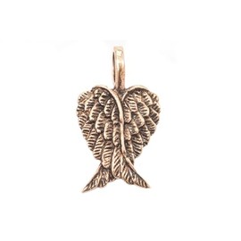 Windalf Luna Jewellery Pendant 2.3 cm Angel Wings Bronze, Fabric jewellery bag