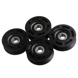 Yibuy 4 x Polyformaldehyde Ball Bearing V-Slot Equipped Pulley Guide Wheel for Door 50 x 10 x 16 mm