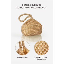 BABEYOND Women's Rhinestone Clutch Evening Bags Sparkly Glitter Triangle Purse for 1920s Party Prom Wedding