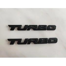 3D Turbo Advanced Car Side Fender Rear Trunk Emblem Decal Suitable for Car Decoration Sticker (Black)