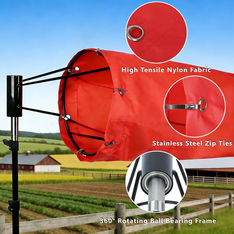 8" X 36" Airport Windsock Heavy Duty Aviation Grade Wind