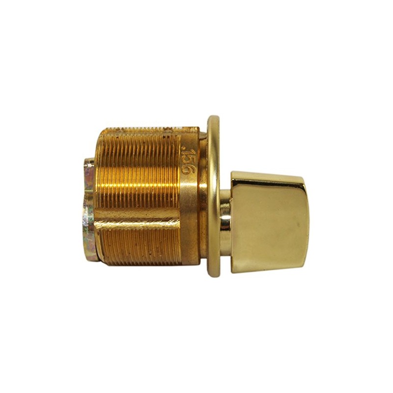 Ilco 7161TK2-03 Polished Brass 1" Mortise Turn Knob Cylinder