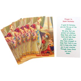 Westmon Works St Nicholas Holy Card Set Prayer to Saint Real Santa Classroom Set, Pack of 10
