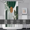 Ruelvth Abstract Stall Shower Curtain, Green and White Bathroom Curtain