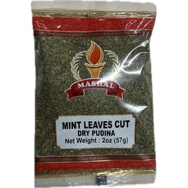 Mashal Mint Leaves Cut - Dried mint leaves cut and sifted - Halal - No stems (2 Oz)