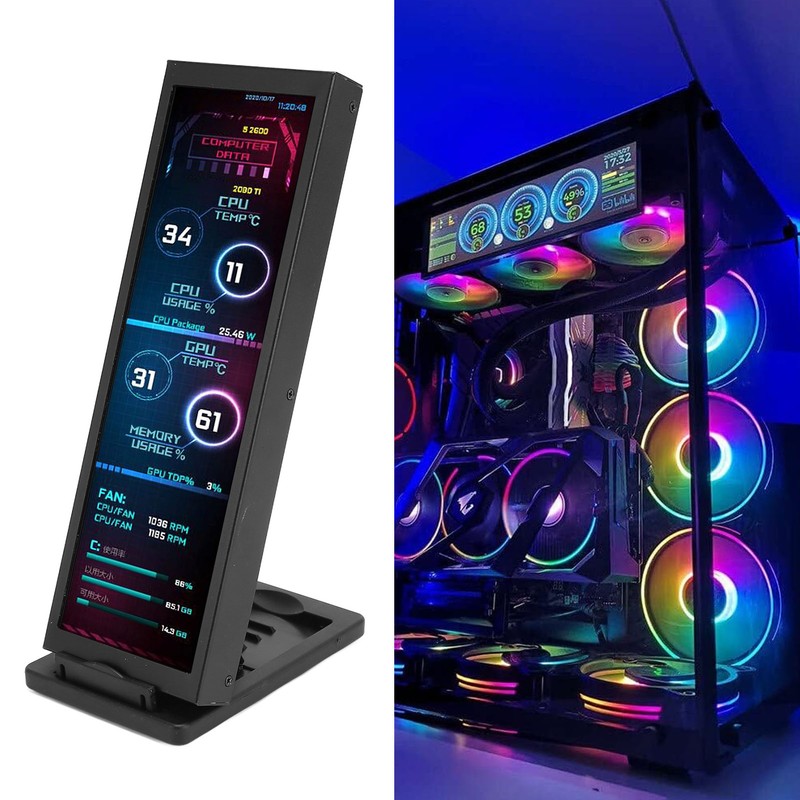 Computer RAM Monitor 7.9in IPS 1280x400 60Hz Refresh Rate Theme