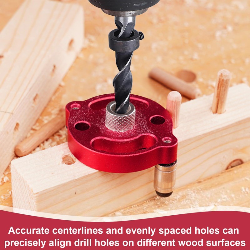 Jortmrd Woodworking Drilling Aid, Drill Hole Centre Finder, Vertical Self-Centring