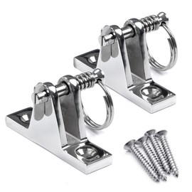 Marinebaby 2X Bimini Top Deck Hinge with Pin and Ring, 316 Stainless Steel Bimini Top 90°Deck Hinges
