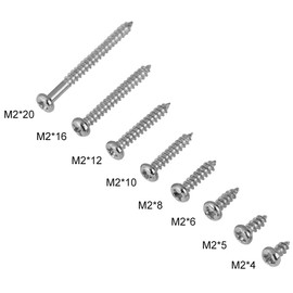 FTVOGUE 800pcs M2 Cross Drive Flat Head Self Tapping Screws Assortment Kit Woodworking Closure with Box