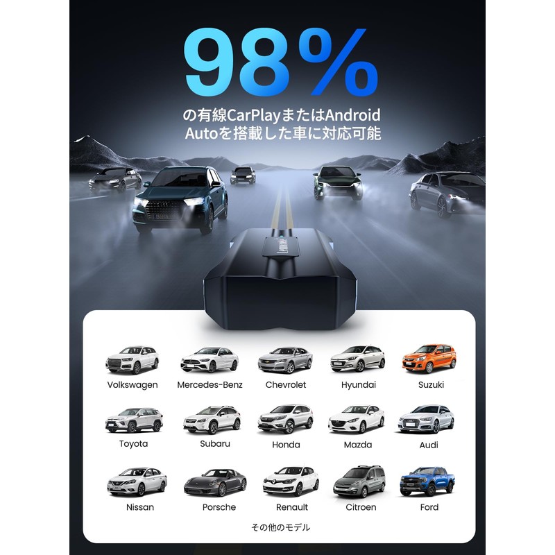 Lemorele Wireless CarPlay & Android Auto Adapter, Wireless, Bluetooth/Music/Navigation Cable,