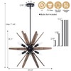 VANZARLA 6-Light Sputnik Pendant Light Black, Wood Chandelier for Dining