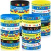 JUNEBRUSHS 120pcs Autism Awareness Silicone Bracelets Puzzle Pieces Ribbons Pattern
