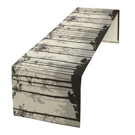 Retro Bear Table Runner, Rustic Foggy Forest Wild Animal Table Runner for Kitchen Dining Home Coffee Party 13x36in