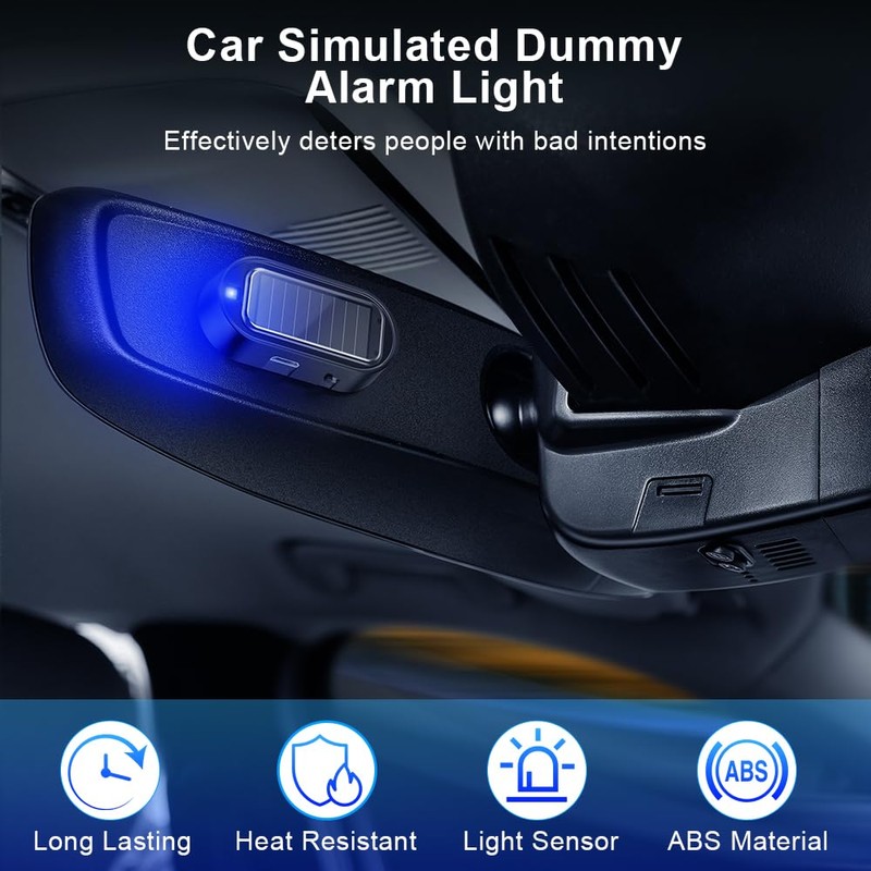 ELECTOP Car Solar Power Simulated Dummy Alarm, Anti-Theft LED Flashing