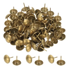 PATIKIL 200 Pcs Upholstery Tacks 0.75" x 5/8" Head Dia Vintage Thumb Nails Pins Round Head Metal Push Tack Pin for DIY Furniture Sofa Chair Decor