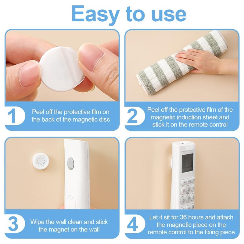 BEPSYOM Pack of 4 Magnetic Wall Mount Remote Control, Magnetic