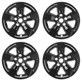 TULALUX Wheel Skins Compatible with 2013-2018 Dodge Ram 1500;2019-2024 Dodge Ram 1500 Classic;Glossy Black Wheel Covers;4 Pack 17 inch
