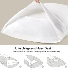 RICHAIR Set of 2 Waterproof Pillowcases Oeko-Tex Standard 100% Breathable Dust Mite Resistant 40 x 80 cm White Envelope Style