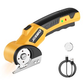 JESWO Tijeras Electricas Carton, Cortadora de Carton Recargables Portátil, Tijeras Eléctricas Inalambrica para Cortar Tela, Cuero, Cartón y Más
