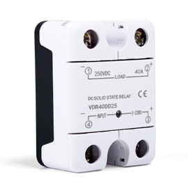 250V Solid State Relay, DD25 DD40 DC Control DC SSR Module, 3-32V DC Input 0-250V DC Output with Flame-retardant shell, for DC Motor, Solenoid Valve (40A DD40)