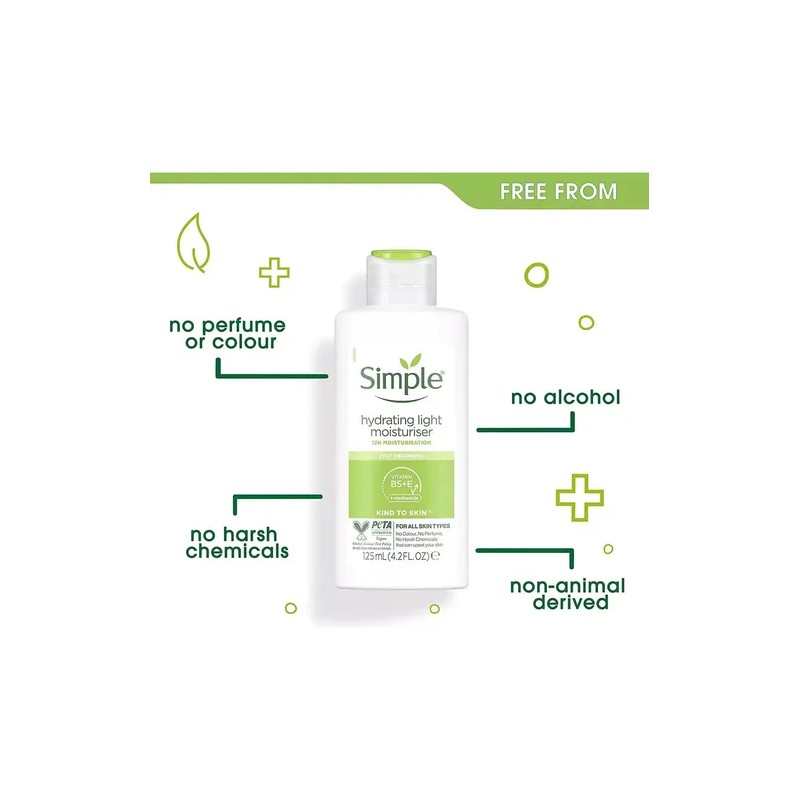 Crema Hidratante Facial Simple 125ml Piel Sensible Vegana
