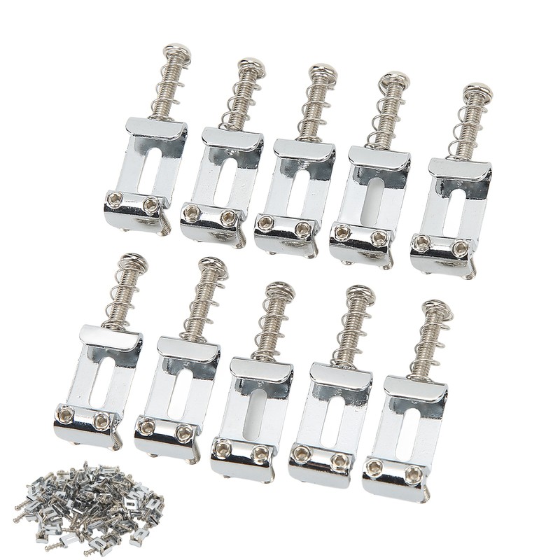 60Pcs Guitar Bridge Saddles Tuning Stability Silver No Burrs Easy