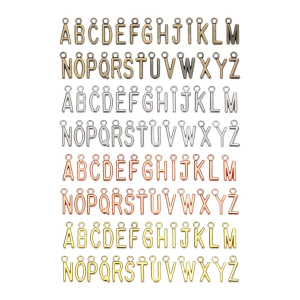MECCANIXITY Alloy Metal Charm Alphabet Letter Pendant A-Z Alphabet Bead
