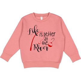 inktastic Life Is Better At the River Fishing Pole with Bobber Toddler Sweatshirt 2T Mauve 3c961