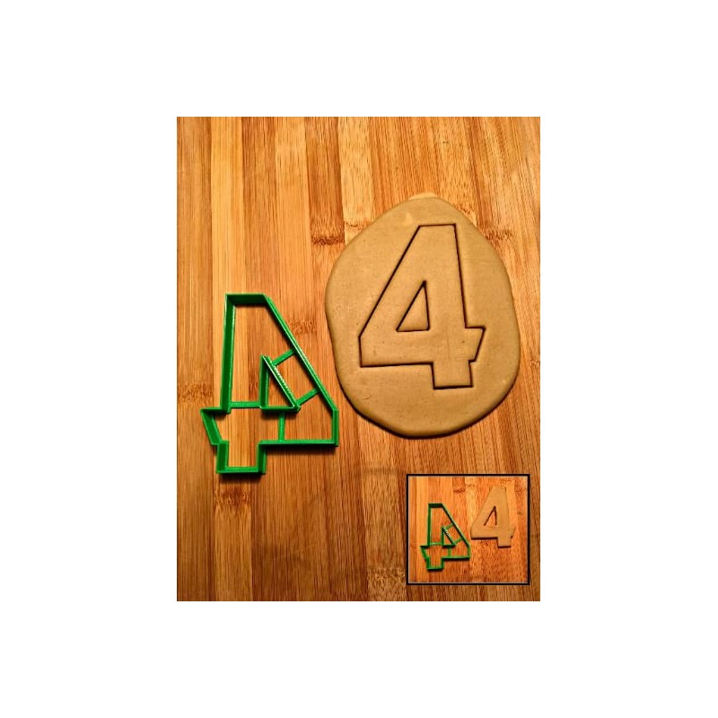 Sweet Prints Inc Number 4 Cookie Cutter - Dishwasher Safe