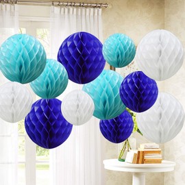 Time to Sparkle 12 Pack Tissue Paper Honeycomb Balls, Poms Birthday Baby Shower Wedding Decorations (Royal Blue)