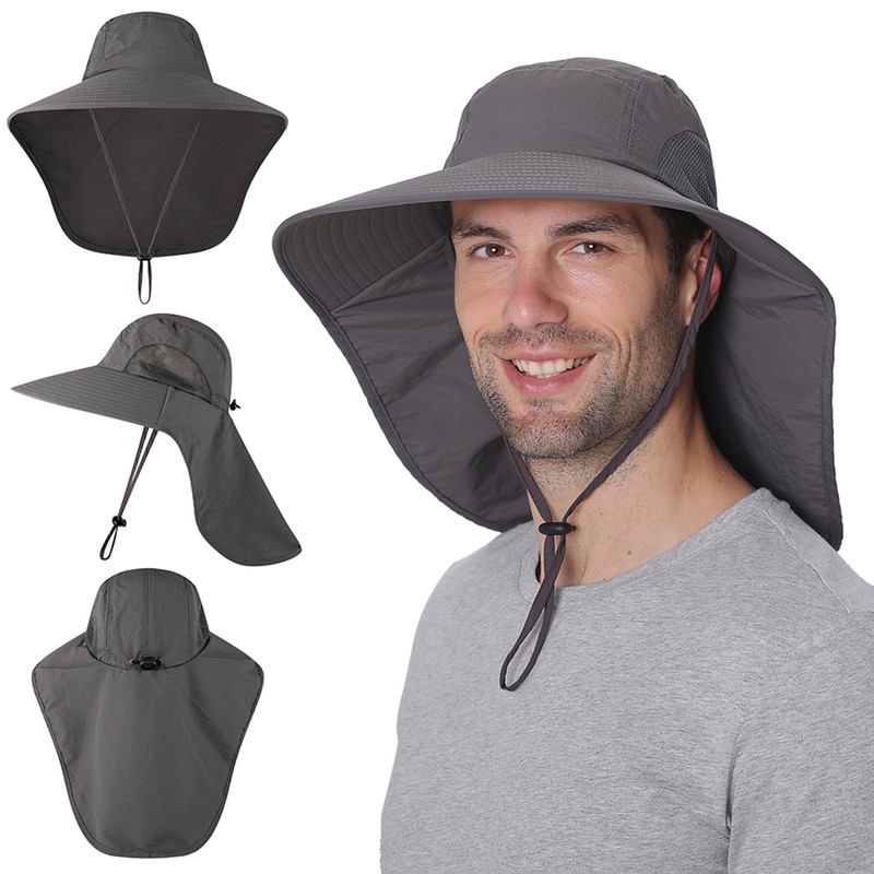 Fishing Cap Wide Brim Sun Hat with Neck Flap for