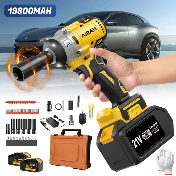 1/2" Cordless Electric Impact Wrench Gun High Power Driver +