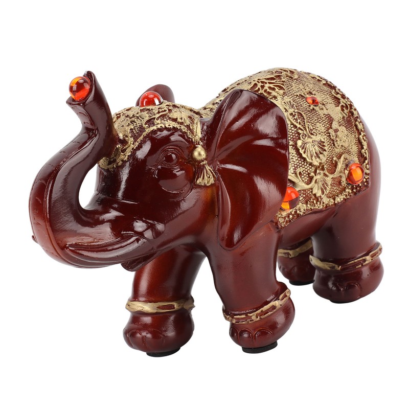 Elephant Statue Durable Resin Cute Elegant Attract Wealth Round Corner