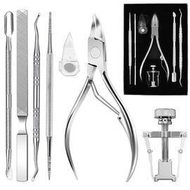 Ingrown Nails, MEOWMEE Cuticle Clippers 7 Pieces Cuticle Remover Kit Cutter for Overgrown / Thick Nails / Skin Nippers Fixer