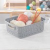 Sterilite Short Plastic Weave Storage Basket, Bin Organization for Countertops,