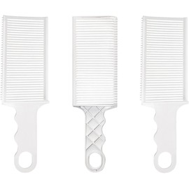 3 Pack Combs Hair Clipper Comb Curved Barber Combs for Fade Haircut Positioning Trimming Fading Flat Top Gradient Short Hairstyle Clipper Tool (White, One size)