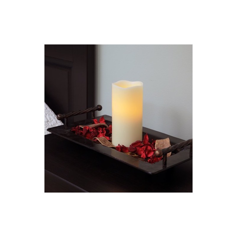Flipo Pacific Accents Ivory Melted Wax 3-Inch by 6-Inch Pillar