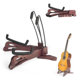 DIDA Guitar Stand, Guitar Stand for Acoustic Guitar, Foldable Wooden Guitar Floor Stand with Non-slip Rubber and Soft Foam, Portable Musical Instrument Holder (American Black Walnut)