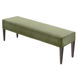 M METERXITY Dining Bench Cover, for 39.4 to 55" Length Waterproof Rectangle Stretchable Velvet Bench Slipcover Seat Covers for Living Room/Bedroom/Kitchen, Washable Seat Protector [Green]