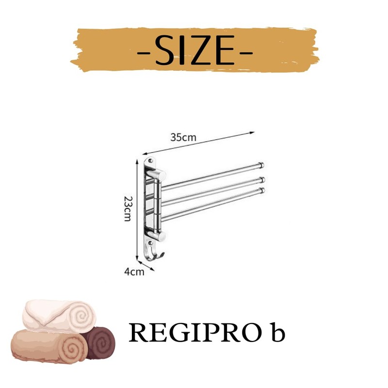 Regipro b Swing Arm Towel Hanger SUS304 Stainless Steel Wall