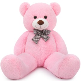 MaoGoLan Giant Teddy Bear 4 Feet,Adorable and Cuddly Big Teddy Bear Stuffed Animal 47", Pink Teddy Bear Plush Gift Decoration for Baby Shower,Party,Birthday,Valentines Day