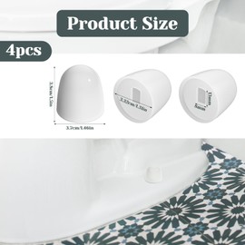 4Packs Toilet Bolt Covers Glow in The Dark with Washers Universal Decorative Toilet Bolt Caps Round Plastic Push-On Toilets Bowl Bolts Caps Covers for Bottom of Toilets Bolts, 1.5 Inch Height, White