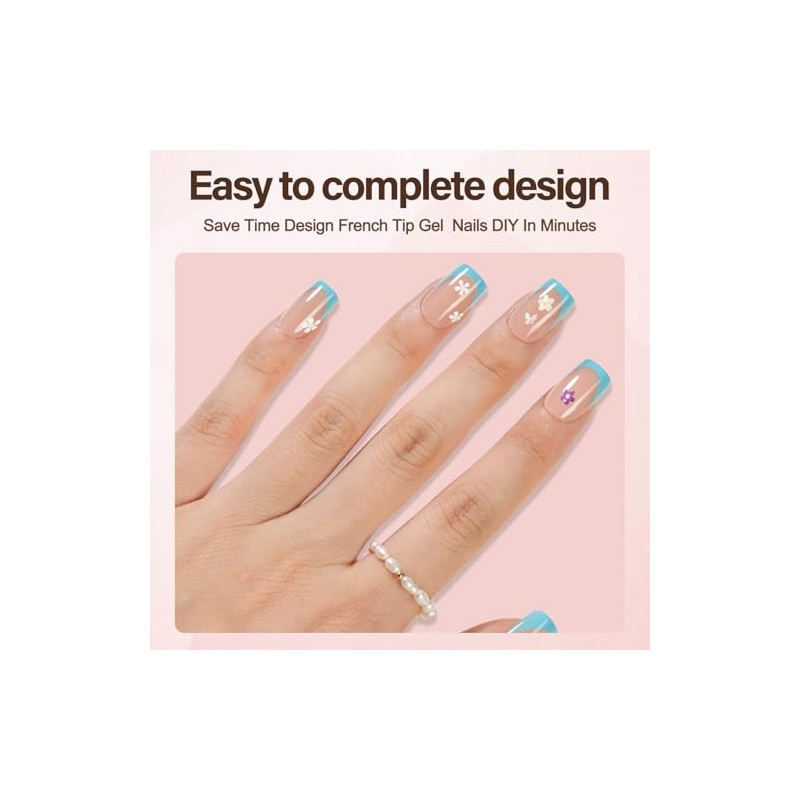 Misssix Uñas Postizas Francesas Xbasictips, 150 Unidades, Uñas Cortas Cuadradas